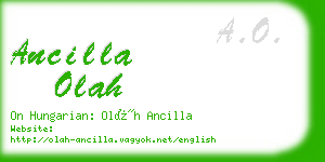 ancilla olah business card